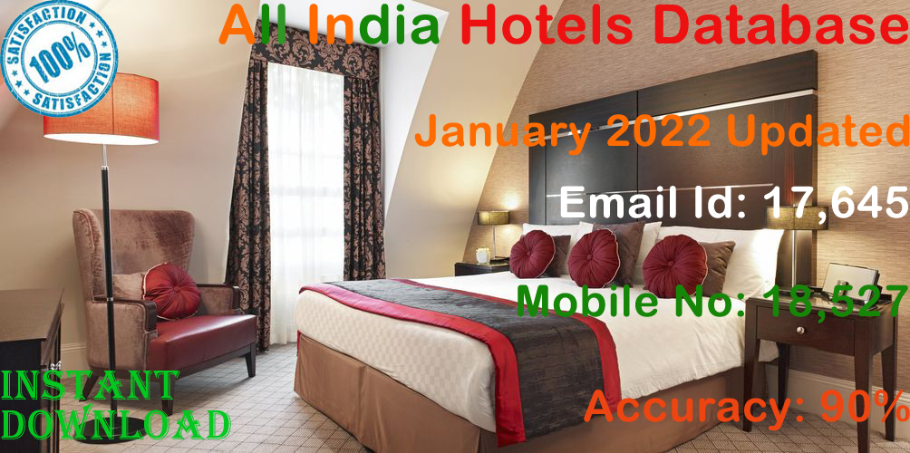 All India Hotel Database, Hotel Email Database, Hotel Mobile Database, Hotels Directory, Hotels Data, Hotels Database India, Hotels Email List India, Hotel Industry Data